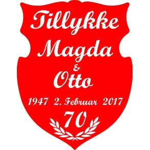 70 år - Skjold til jernbryllup - Fix og færdig