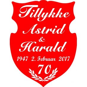 70 år - Skjold til jernbryllup - Fix og færdig
