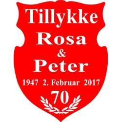 70 &aring;r - Skjold til jernbryllup - Fix og f&aelig;rdig