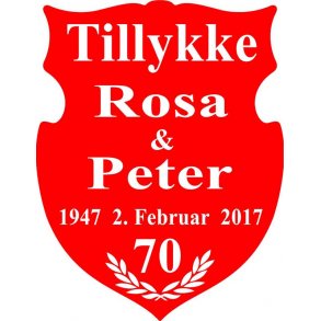 70 år - Skjold til jernbryllup - Fix og færdig