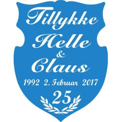 25 r - Skjold til slvbryllup - Fix og frdig