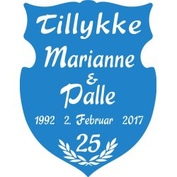 25 r - Skjold til slvbryllup - Fix og frdig