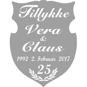 25 r - Skjold til slvbryllup - Fix og frdig