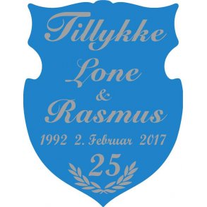 25 r - Skjold til slvbryllup - Fix og frdig