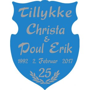 25 r - Skjold til slvbryllup - Fix og frdig