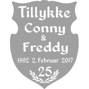 25 r - Skjold til slvbryllup - Fix og frdig