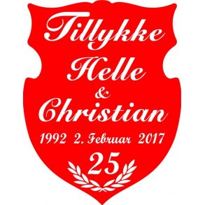 25 r - Skjold til slvbryllup - Fix og frdig