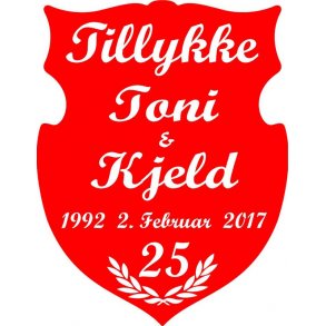 25 r - Skjold til slvbryllup - Fix og frdig
