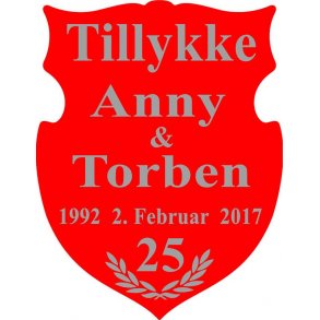 25 r - Skjold til slvbryllup - Fix og frdig