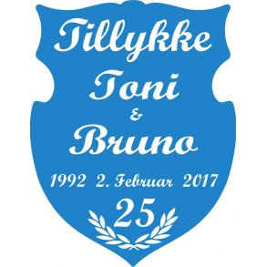 25 r - Skjold til slvbryllup - Fix og frdig