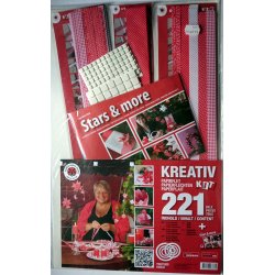 Papirflet - Kreativ Kit - Strimler i rd / hvid i forskellige mnstre