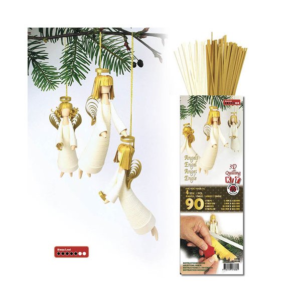 Quilling 3D Angel - Luxus Gold og Luxus White Gold