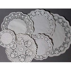 14 cm - r&aring;hvide -  melleml&aelig;gsservietter - 18 stk