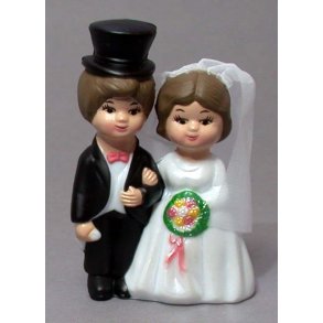  9 cm - Brudepar til bordpynt eller kagefigur