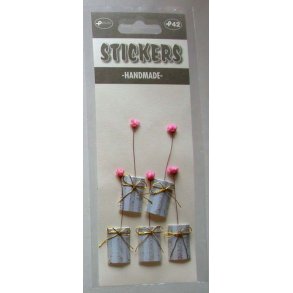 Håndlavet Stickers 5 blomster
