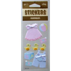 Håndlavet Stickers Baby ting - barnedåb