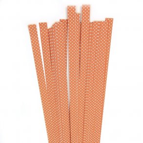 10 mm Quilling Strimler - 60 stk - Orange/White Dots - Orange med hvide prikker