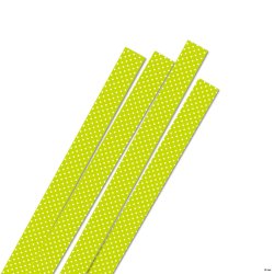 15 mm Stjernestrimler - 40 stk - Lime/white Dots - Lime med hvide prikker
