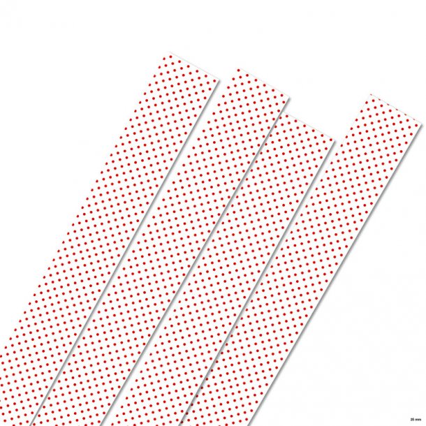 25 mm Stjernestrimler - 20 stk - Hvid med rde prikker