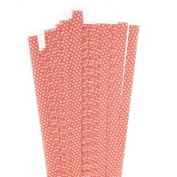 10 mm Quilling Strimler - 60 stk. - Red Snow Crystals - Rd Snekrystal