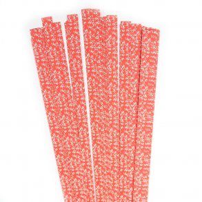 25 mm Stjernestrimler - 20 stk - Red Leaf Pattern - Rd Blad Design