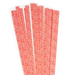 35 mm Stjernestrimler - 12 stk - Red Leaf Pattern - Rd Blad Design