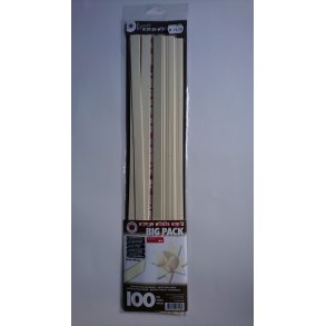 15 mm Stjernestrimler - Big Pack 100 stk. - Luxus White Gold - Hvid Guld