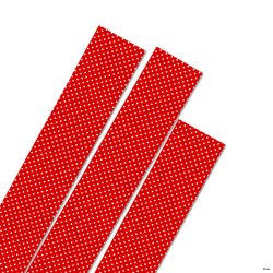 35 mm Stjernestrimler - 12 stk. - Rd med hvide prikker