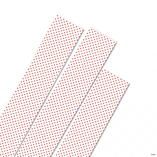 35 mm Stjernestrimler - 12 stk - hvid med rde prikker