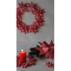 50 mm Stjernestrimler - 8 stk - Red Leaf Pattern - Rd Blad Design