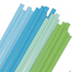 10 mm Quilling Strimler - Mix Pack 120 stk - Green/Turquis