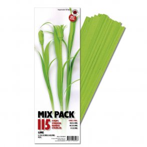  5 mm 15 mm 25 mm Quilling Strimler - Mix Pack - Lime