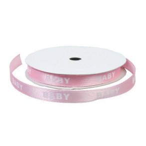 9 mm Satinbnd med BABY - Lyserd 9 m