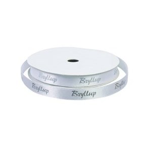 9 mm Satinbnd i hvid med 