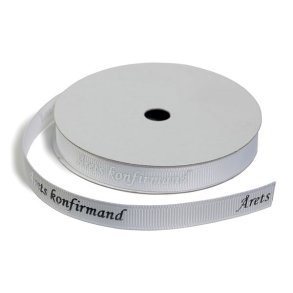 9 mm Satinbnd i hvid med 