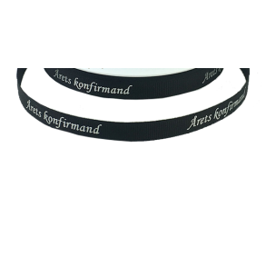 9 mm Satinbnd i sort med 