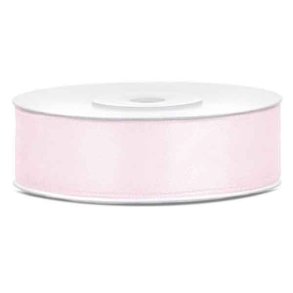 25 mm Satinbnd - Lyserd / baby rd - 10 m