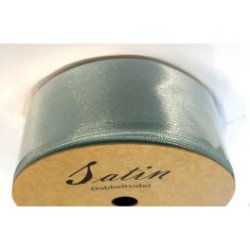 32 mm Satinbnd - Lysebl / baby bl - 10 m