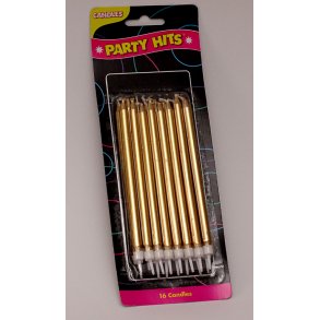 Lys party - guld belagt - 16 stk.