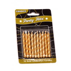 Lys party - guld belagt - 10 stk.