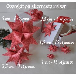 35 mm Stjernestrimler - 12 stk. - Rd med hvide prikker