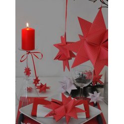 10 mm Quilling Strimler - 60 stk. - Rd med hvide prikker