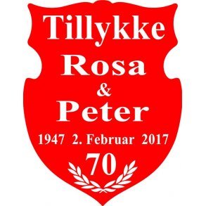 Skjolde til report ved Jernbryllup